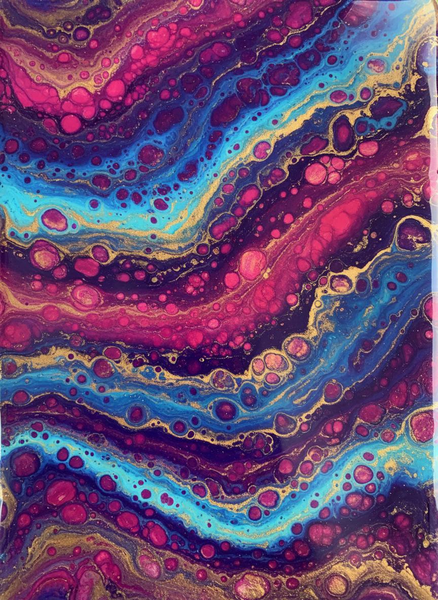 Arte abstracto de resina con colores vibrantes
